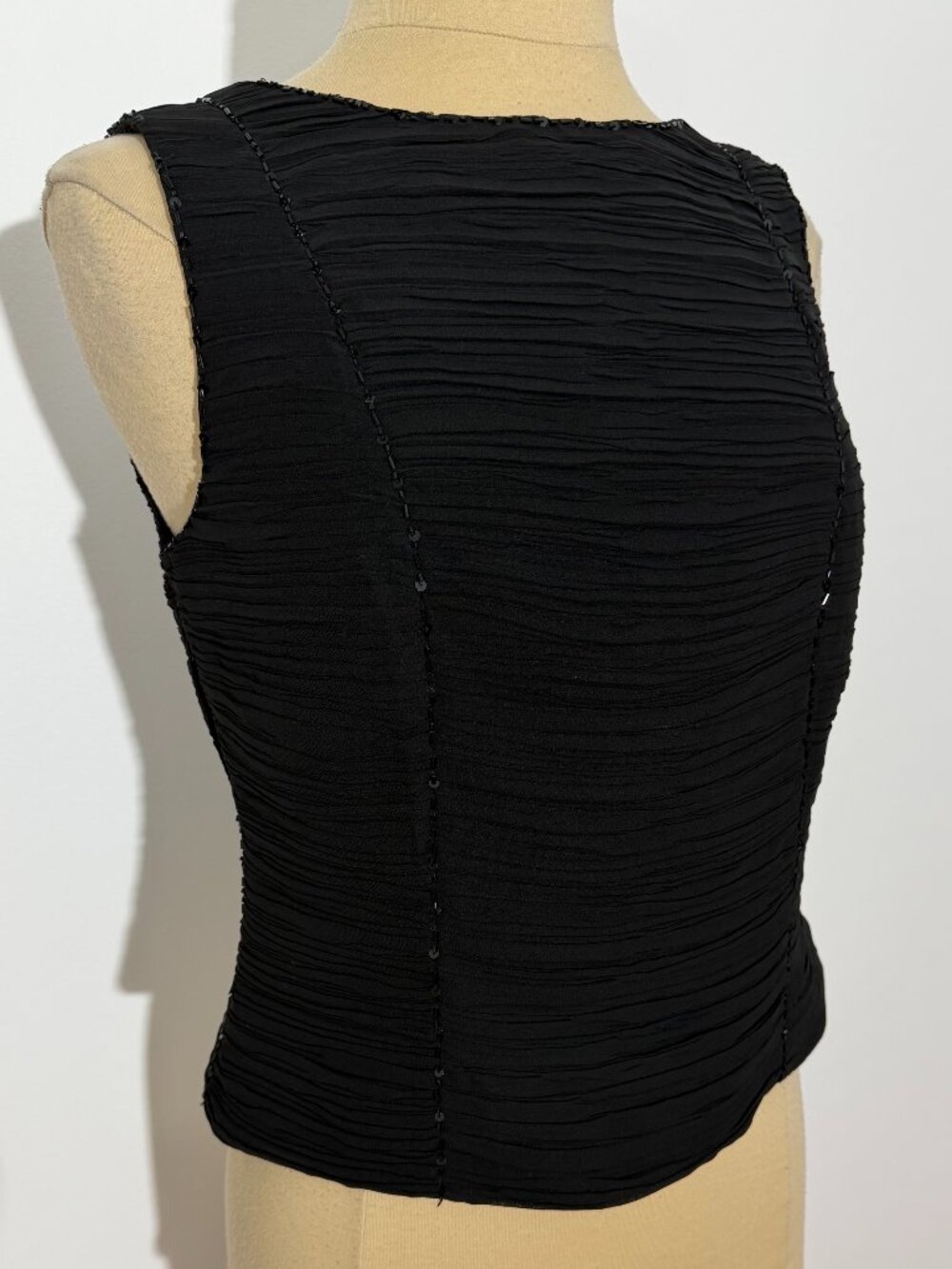 Joseph Ribkoff Vintage Sleeveless Black Embellished Cocktail Top NWT